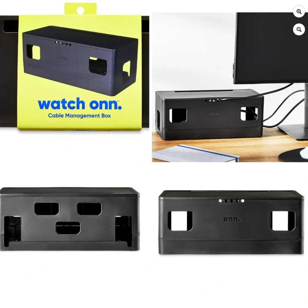 Onn Black Cable Management Box